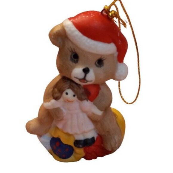 Christmas Ornaments Set Of 3 Ceramic Santa Bear Stocking 7-Eleven Citgo Vintage - Picture 2 of 9